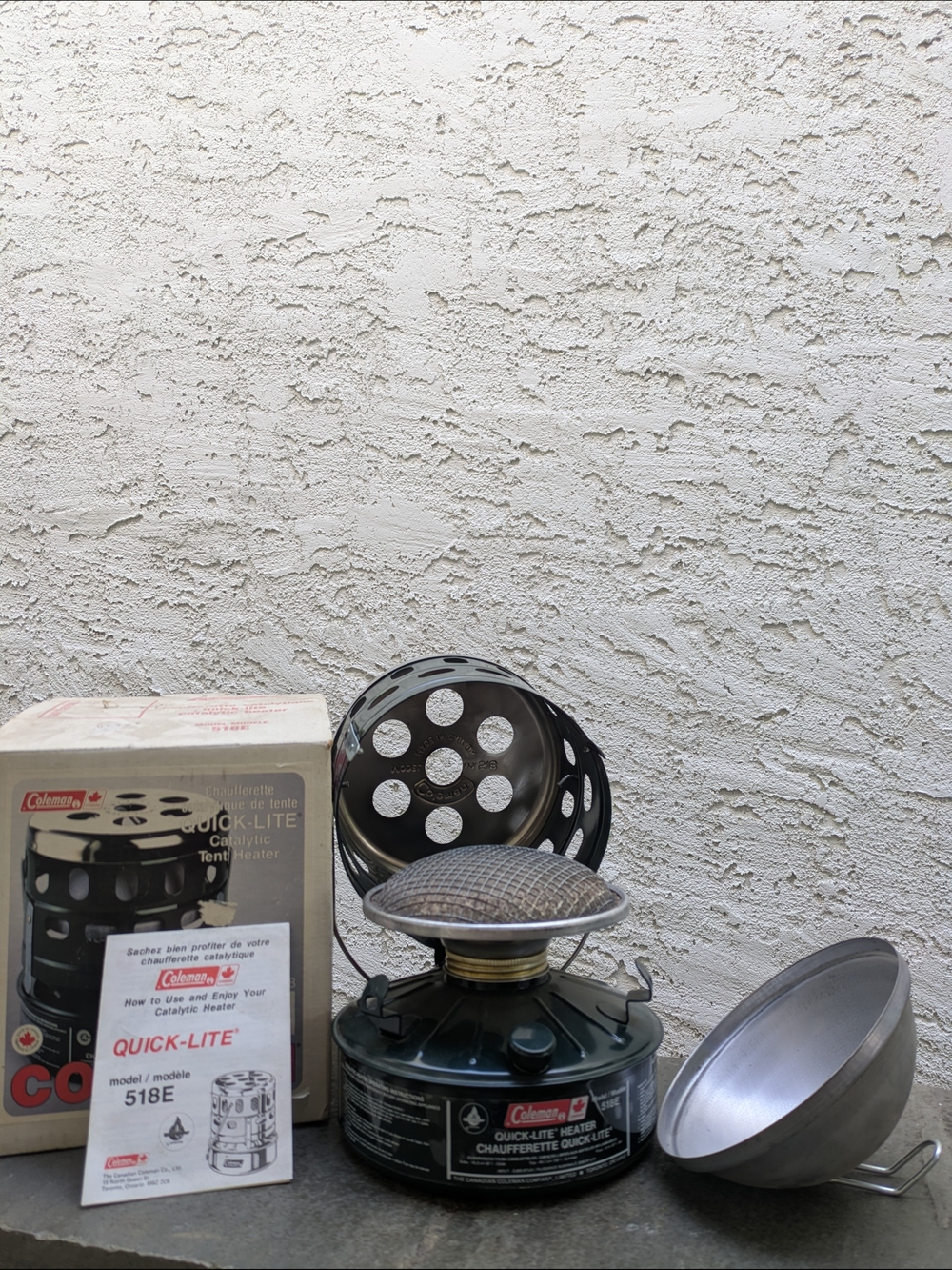 Vintage Coleman Quick-Lite Catalytic Heater 518E w/ Original Box & Instructions